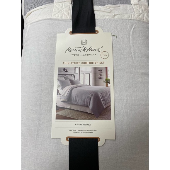 Hearth & Hand With Magnolia Thin Stripe Comforter Set, King - BRAND NEW - Picture 2 of 5